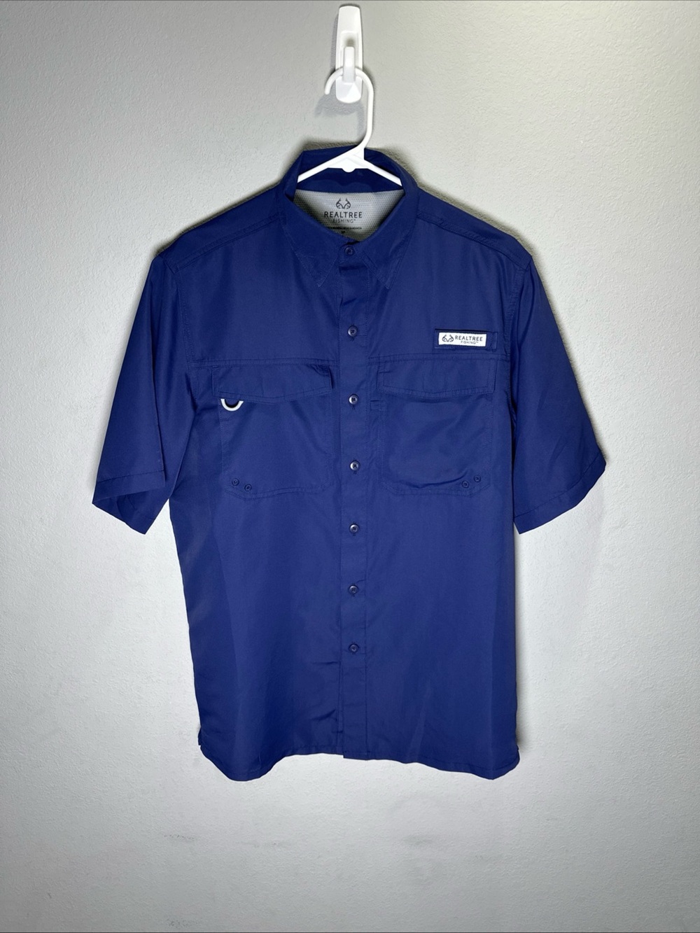 Realtree Short-Sleeve Performance fishing Button-Down Shirt - Royal Blue